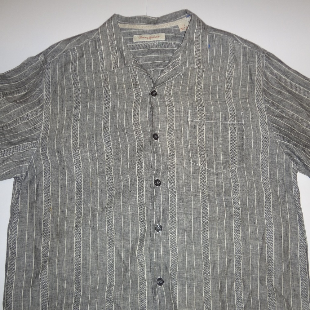 Tommy Bahama grey button down shirt